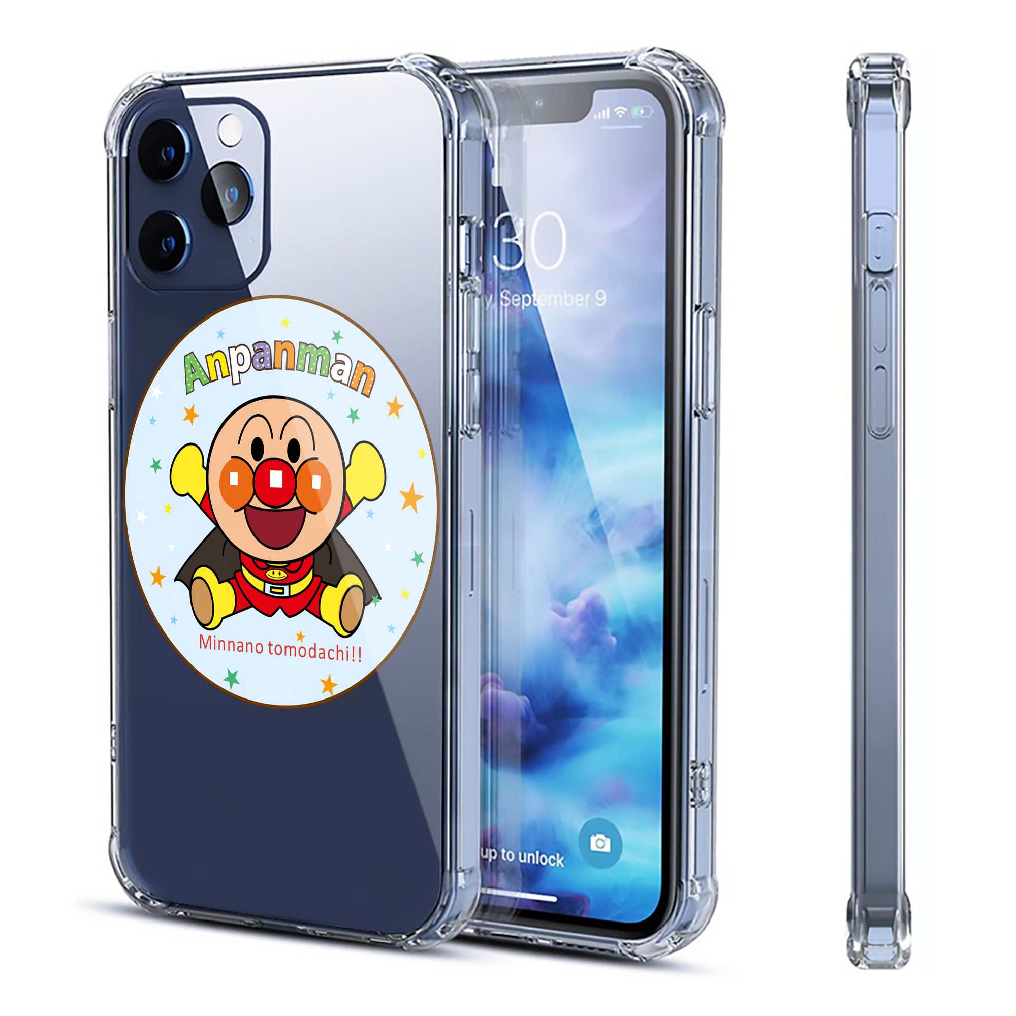 （画像用） アンパンマン Anpanman 【iPhone 12シリーズ対応】透明スマホケース（クリアソフトケース）